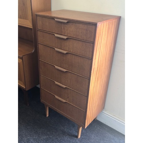 420 - Retro teak six draw Austin Sweet  chest of draws, 25