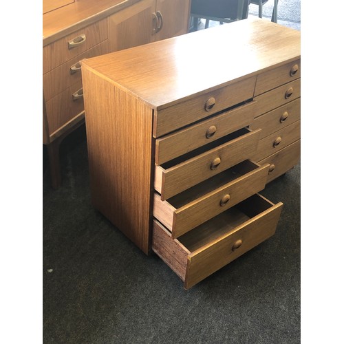 420 - Retro teak six draw Austin Sweet  chest of draws, 25