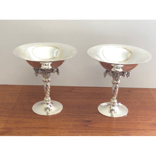 118 - Pair of Jensen comports, import marked 1941, approximate measurements: Diameter 18cm, Height 19 cm, ... 