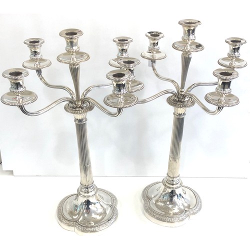 130 - Pair of large silver candelabra by Hunt and Rosskel after Paul Storr, engraved Hunt & Roskell Late S... 