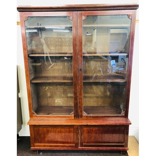 416B - Large glazed book case, 2 glass door measures approx wide 47