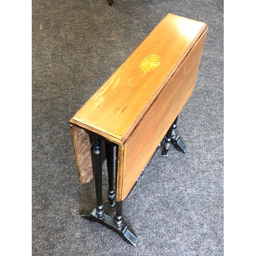 120 - Antique mahogany inlaid sutherland table