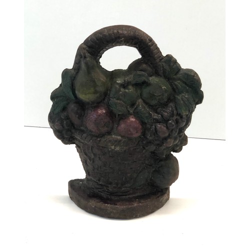 55 - Cast iron antique fruit basket door stop