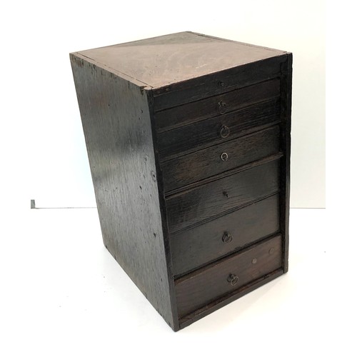 122 - Antique Georgian watch makers 7 draw chest of drawers measures approx depth 30cm width approx 10cm h... 