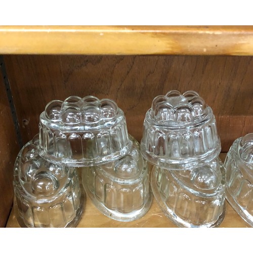 32 - Selection 10 vintage glass jelly moulds