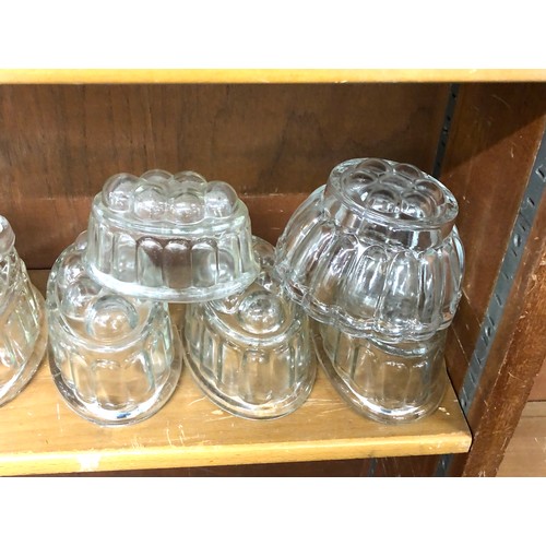 32 - Selection 10 vintage glass jelly moulds