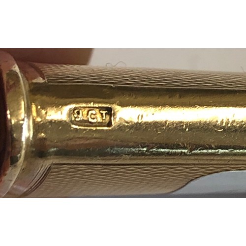 231 - Antique 9ct gold lighter hallmarked 9ct outer casing only ronson light company u.sa measures 5cm by ... 