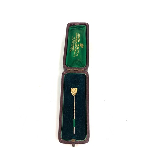 160 - Antique boxed 15ct gold stick pin