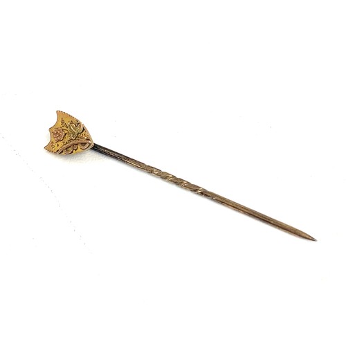 160 - Antique boxed 15ct gold stick pin