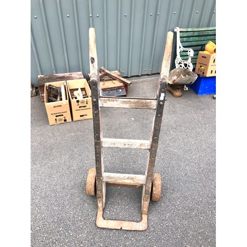 437 - Wooden platform sack barrow