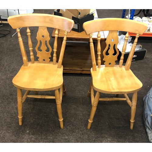 208 - Pair of beech kitchen chairs