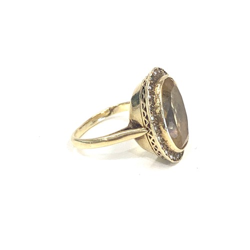 166 - vintage 9ct gold citroen and seed pearl ring 4.4g