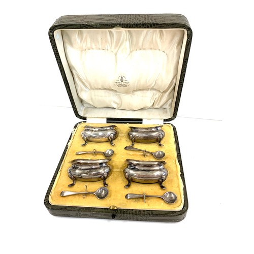 65 - Boxed set of silver salts with spoons