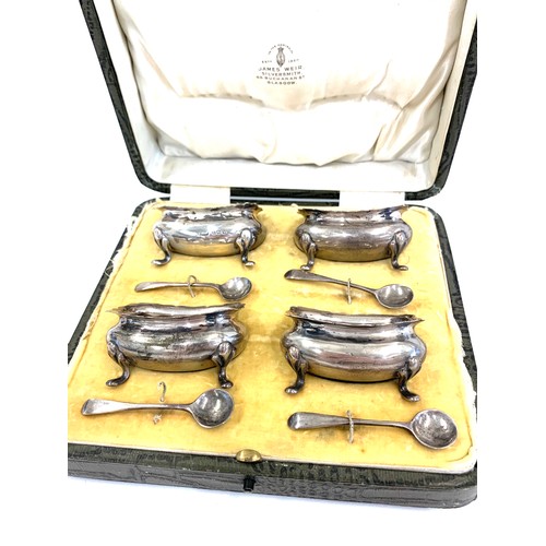 65 - Boxed set of silver salts with spoons