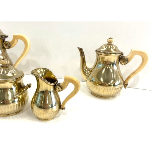 85 - Cartier 4 piece silver tea service french silver hallmarks named cartier on base weight 880g