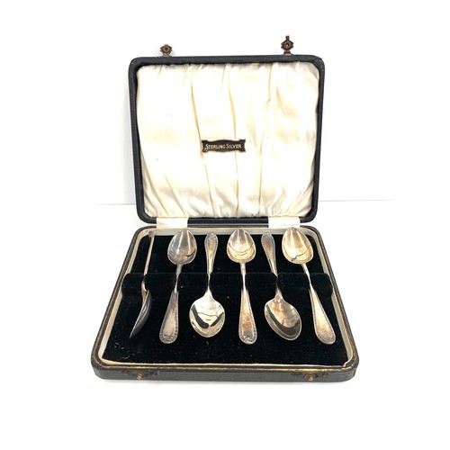 80 - Boxed set of silver tea spoons