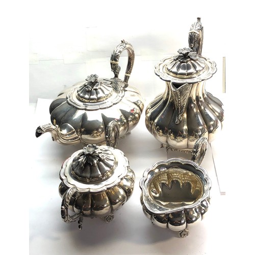 27 - Fine heavy vintage 4 piece silver tea service by mappin and webb total weight is 3000g 2 dents to te... 