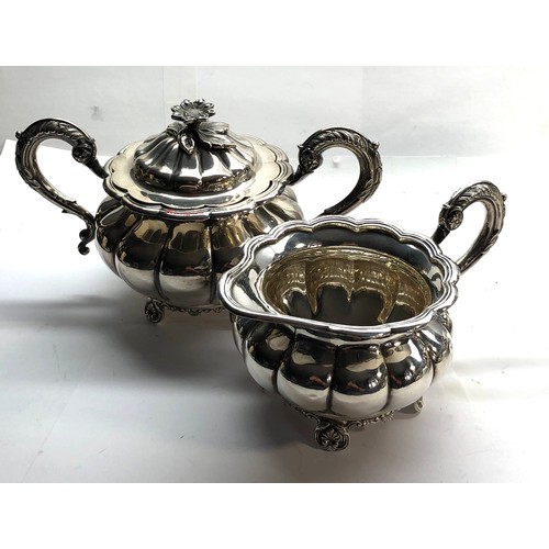 27 - Fine heavy vintage 4 piece silver tea service by mappin and webb total weight is 3000g 2 dents to te... 