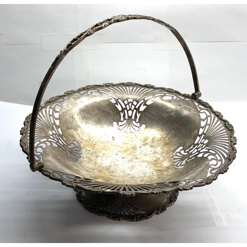 69 - Large pierced silver fruit basket london silver hallmarks  in uncleaned condition weight 520g