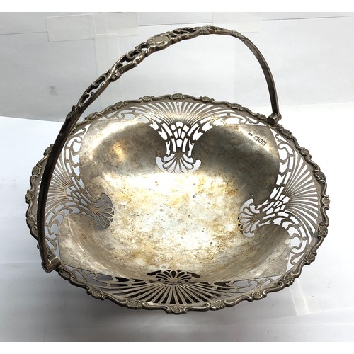 69 - Large pierced silver fruit basket london silver hallmarks  in uncleaned condition weight 520g