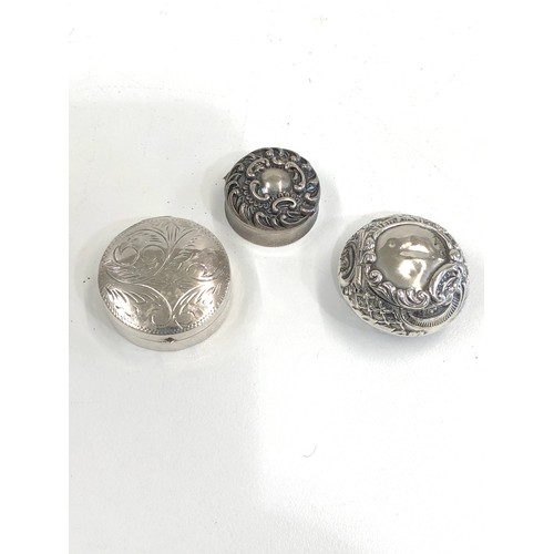 75 - 3 vintage silver pill boxes