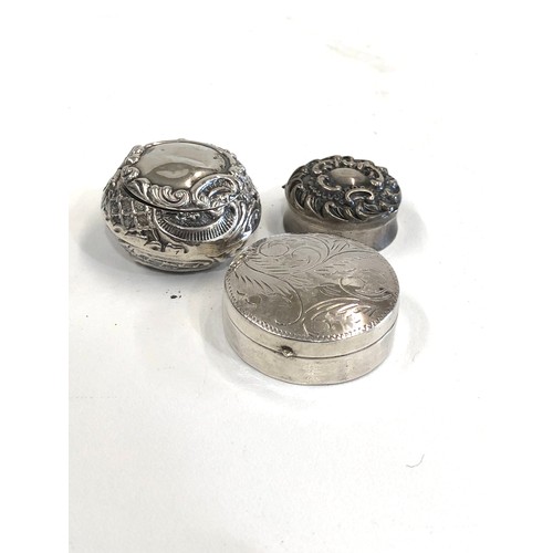 75 - 3 vintage silver pill boxes