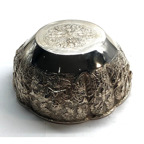 52 - Asian / indian silver bowl measures approx 13cm dia height 5.5cm not hallmarked but tested as silver... 