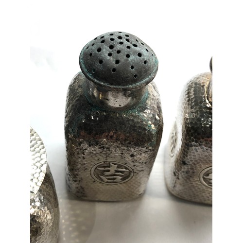 67 - Chinese silver cruet set salt damage chinese silver hallmarks weight 180g