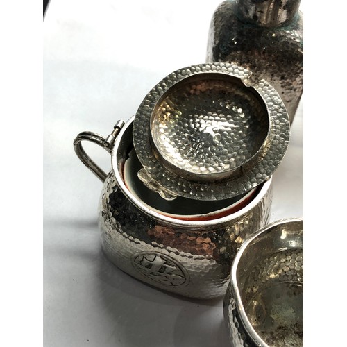 67 - Chinese silver cruet set salt damage chinese silver hallmarks weight 180g