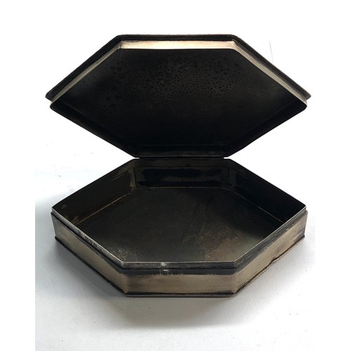 64 - Antique silver box measures approx 13.5 by 7.5cm height 3cm Chester silver hallmarks weight 132g