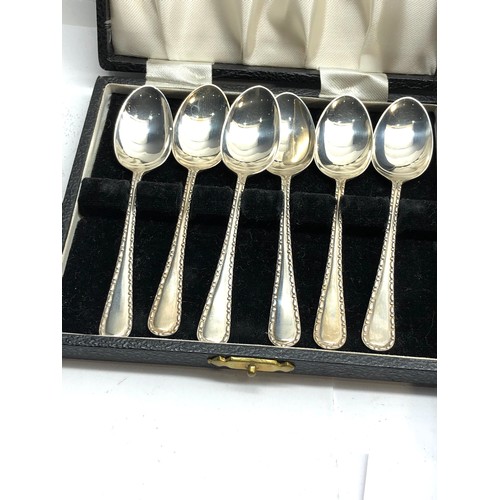 23 - 2 sets of silver spoons 1 Georgian both boxed weight of silver 145g