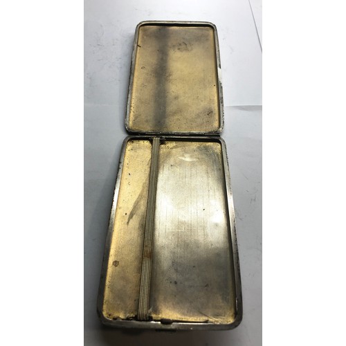 63 - Large continental silver cigarette case weight 160g measures approx 14cm by 8.2cm