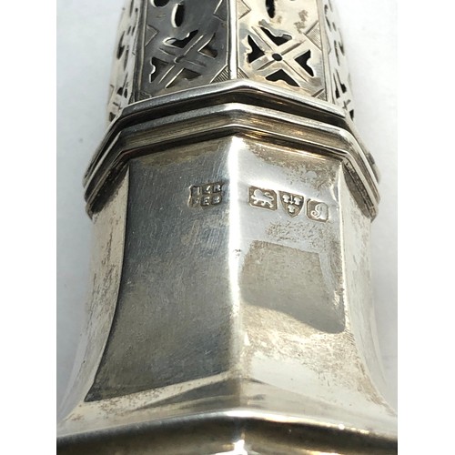 58 - Silver sugar caster measures approx 16cm height weight 75g