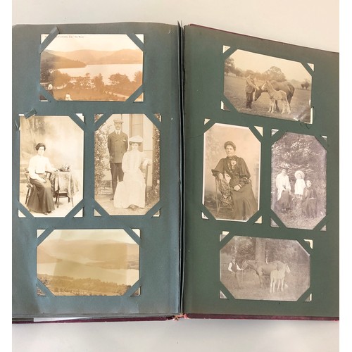 419 - 2 antique postcard albums large collection of postcards includes real photo etc please see images fo... 