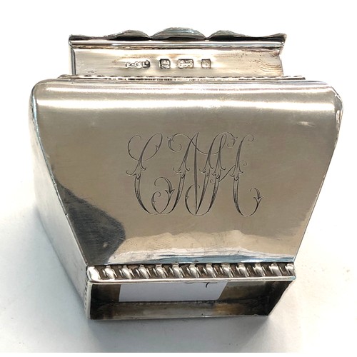 12 - Antique silver tea caddy Birmingham  silver hallmarks weight 115g engraved initials