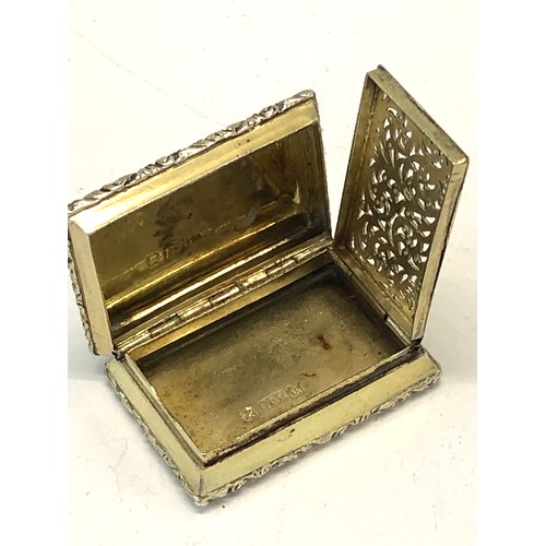 3 - Antique Georgian silver vinaigrette by Nathanial mills