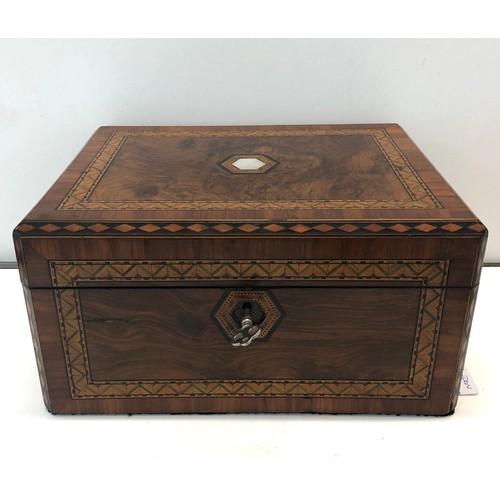 436 - Antique inlaid writing box