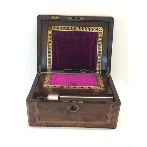 436 - Antique inlaid writing box