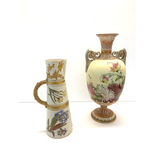 411 - 2 Royal Worcester blush ivory Vases largest vases measures approx 43cm tall and in good condition th... 