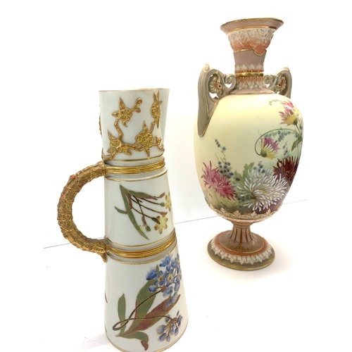 411 - 2 Royal Worcester blush ivory Vases largest vases measures approx 43cm tall and in good condition th... 