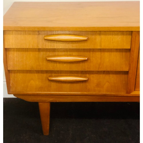 461 - 4 Door 3 Draw Teak sideboard, measures approx 84