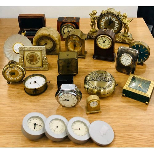 42 - Selection small mantle / bedside clocks, untested