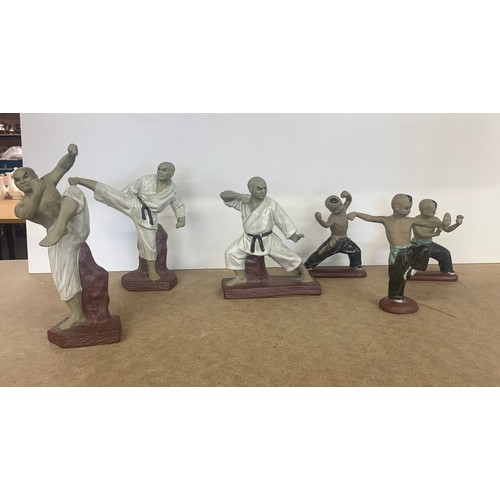 61 - 6 Oriental fighting figures, all in good overall condition