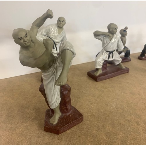 61 - 6 Oriental fighting figures, all in good overall condition