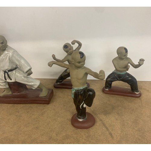 61 - 6 Oriental fighting figures, all in good overall condition