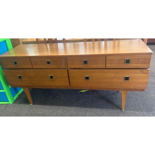 516 - Teak Long chest, measures approx 58