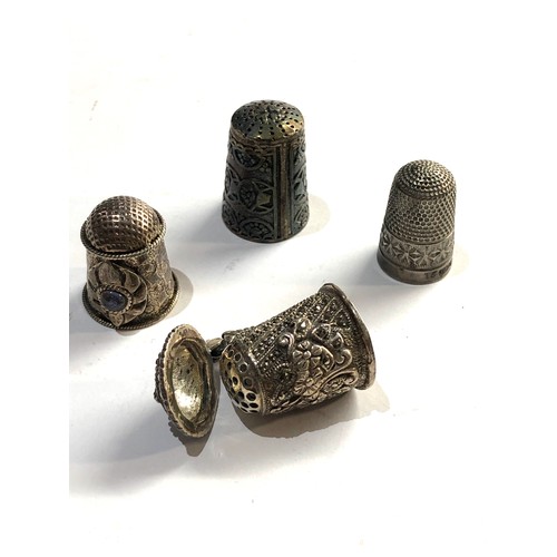 55 - 4 Silver thimbles please see images for details