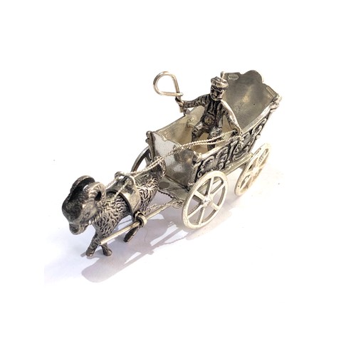 4 - Dutch silver miniature ram pulling cart dutch silver sword hallmarks