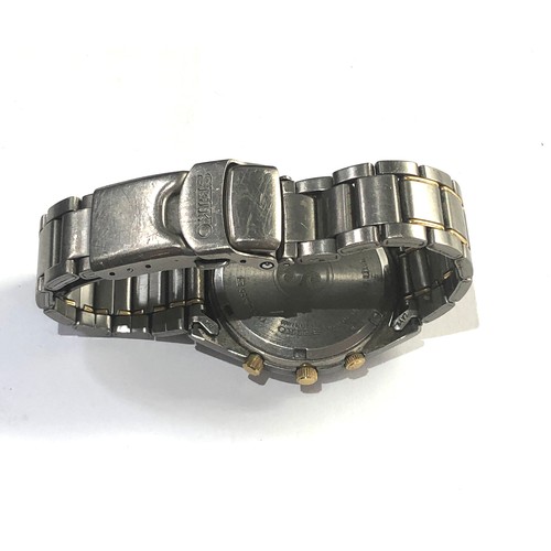 SEIKO 7T32 - 6J20 SQ100 Chronograph, Titanium gents Quartz wristwatch not  working possibly needs new