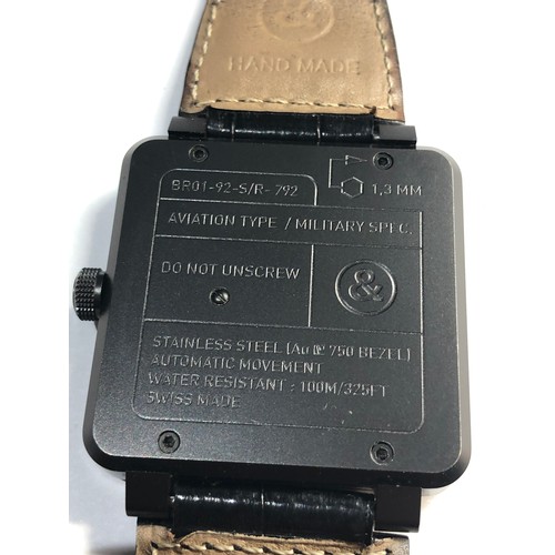 Bell Ross BR01 92 18ct gold bezal aviation type military spec